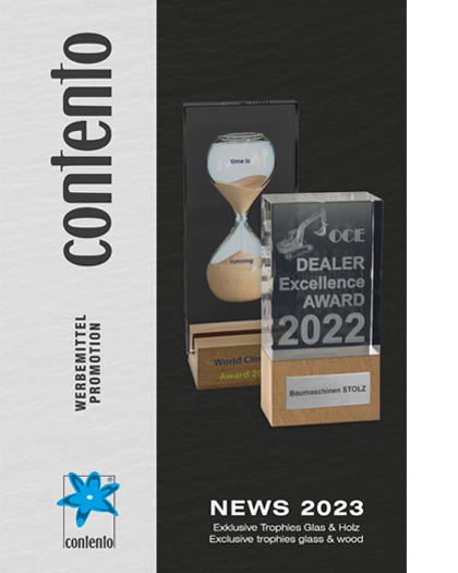 Contento Werbemittel & Promotion - Neuheiten Trophäen Holz mit Glas
